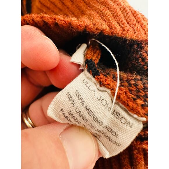 ULLA JOHNSON Red Black Zebra Printed 100% Merino Wool Puff Sleeves Joni Dress M - Picture 10 of 16